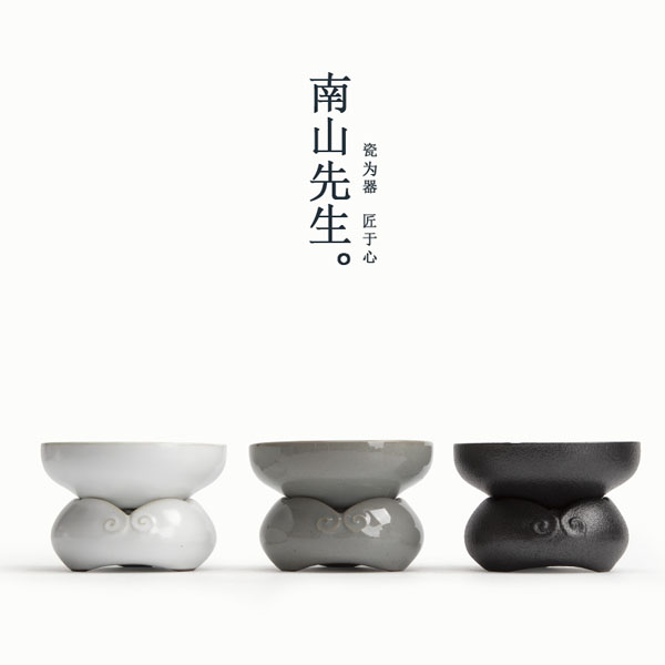 5Cgo 549633828432 南山先生善福如意茶濾茶具功夫茶茶海泡茶茶漏手工粗陶功夫茶具創意青釉茶水過濾器 HJT54000