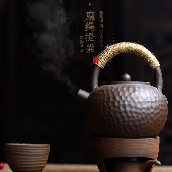 5Cgo 549113646586 陶迷粗陶提梁茶壺茶杯泡茶茶具茶海茶碗陶瓷大號功夫家用泡茶器幹泡茶具日式錘紋茶壺  HJT97000