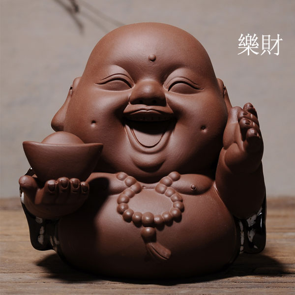 5Cgo 540559183740 大號創意陶瓷茶道精品擺件彌勒佛家居客廳書房汽車裝飾哈哈佛客廳擺設 HJT88000