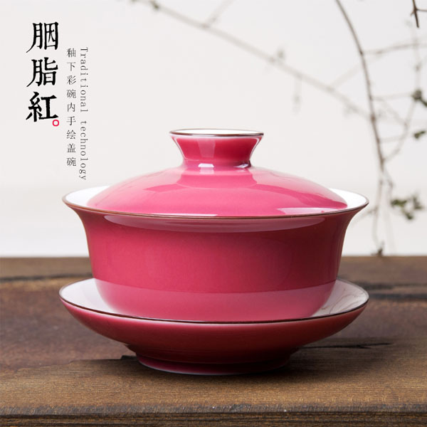 5Cgo 522711053994 陶瓷蓋碗茶壺茶杯泡茶茶碗景德鎮功夫茶具釉下彩手繪白瓷三才碗茶杯大號茶備  HJT84000