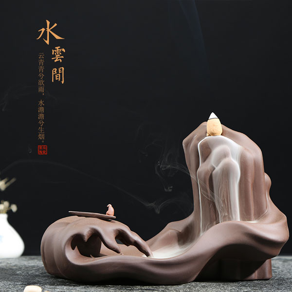 5Cgo 557214119383 雲尚創意茶海茶壺茶杯泡茶茶具紫砂倒流香爐家用檀香盤香爐供佛陶瓷居室香爐茶道佛具 HJT83100