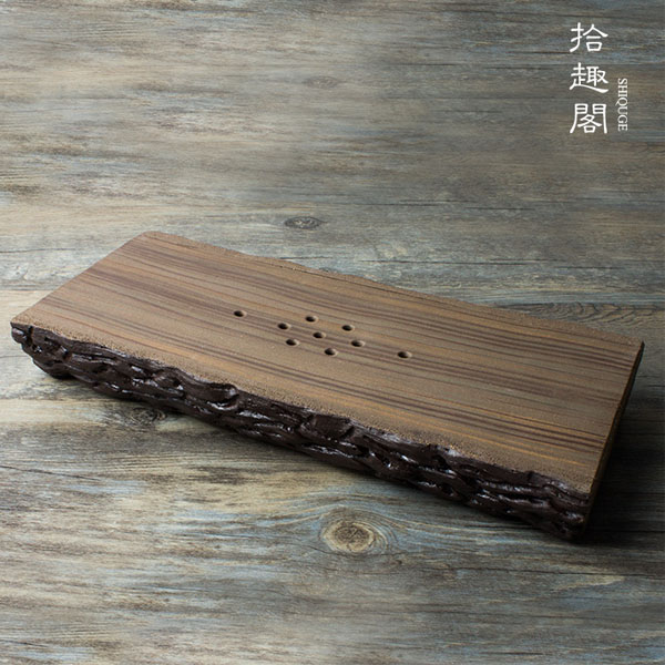 5Cgo 550215643729 日式純手工粗陶茶壺茶杯泡茶茶海茶盤創意陶瓷蓄水壺承壺托功夫茶具乾泡茶盤茶台 HJT96100