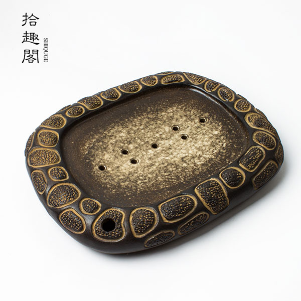 5Cgo 537942912908 純手工粗陶壺承茶壺茶海茶玩茶具泡茶蓄水茶盤日式陶瓷托茶海功夫茶具乾泡茶盤  HJT98000