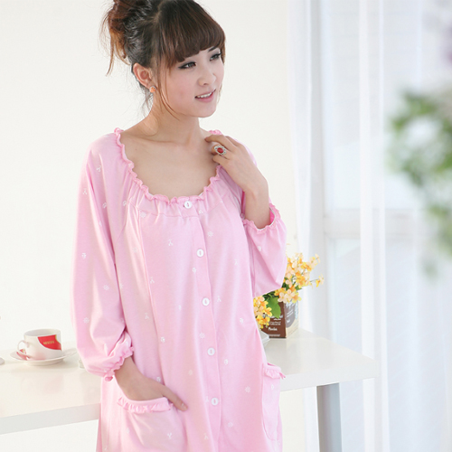 5Cgo  9181602685 可愛木耳邊孕婦睡衣套裝 哺乳家居服 秋冬月子服S97000