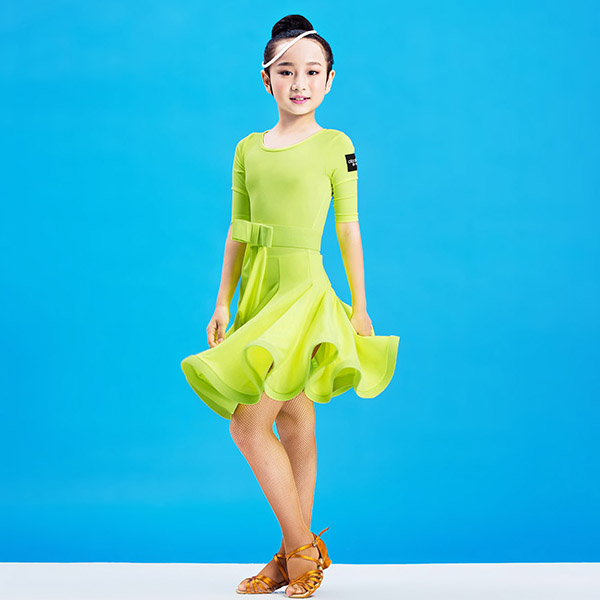 5Cgo 534388021282 拉丁舞裙兒童舞蹈連衣裙女童練功服少兒演出表演服裝 連衣裙   GSX94200