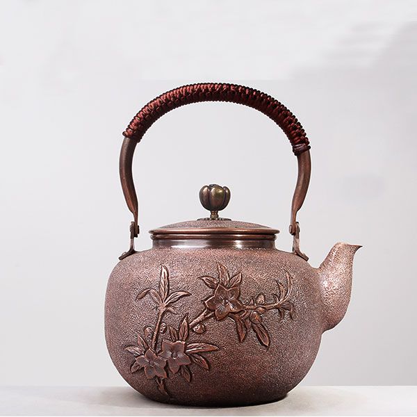 5Cgo 546274374015 山德堂茶壺茶杯泡茶茶海大銅壺1.5L大容量燒水壺沏茶紫銅壺加厚無塗層茶壺茶具 HJT70710 