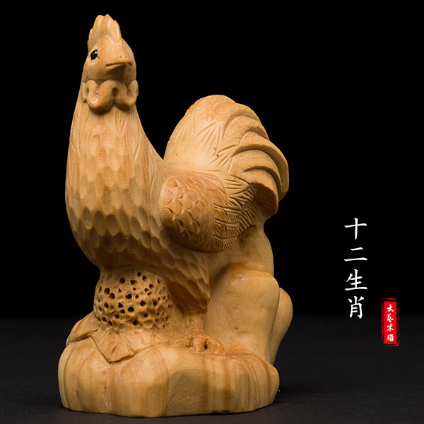 5Cgo 543837656648 小葉黃楊木雕純手工藝術雕書房客廳車載手把件鼠牛虎兔龍蛇馬羊猴雞狗豬擺件十二生肖  HJT28100