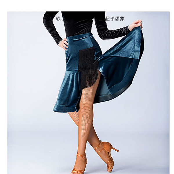 5Cgo 559699830650  拉丁舞練功裙拉丁舞衣女成人半身裙專業舞蹈演出拉丁舞練功服   GSX95100