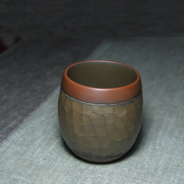 5Cgo 556058961444 淘壺者欽州坭興陶茶杯茶壺茶杯泡茶茶具茶寵水晶品茗陶杯純全手工刀削原礦窯變非紫砂四個一組 HJT61300