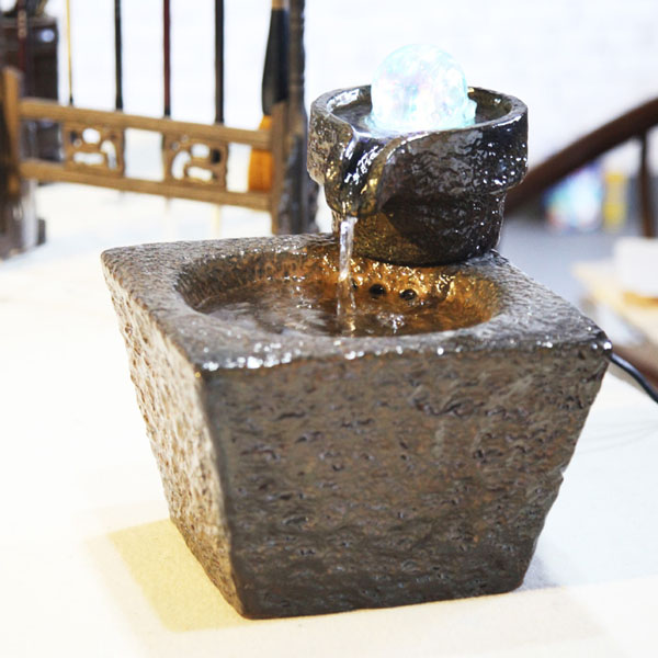 5Cgo 525063944922 家居裝飾品客廳工藝陶瓷流水噴泉擺件喬遷新居開業禮品加濕器住宅辦公室書房桌面擺設計小型 CHX92100