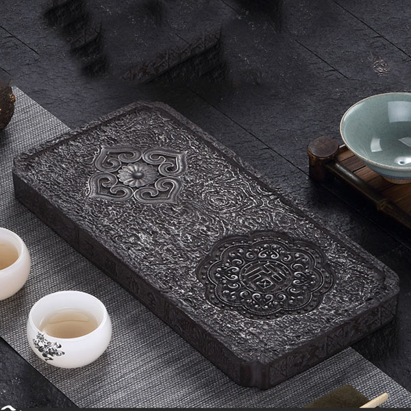 5Cgo 562021399834 雲上雲整塊烏金石茶台茶壺茶杯泡茶茶具家用長方形石頭茶盤套裝簡約功夫茶具小茶海 HJT42300