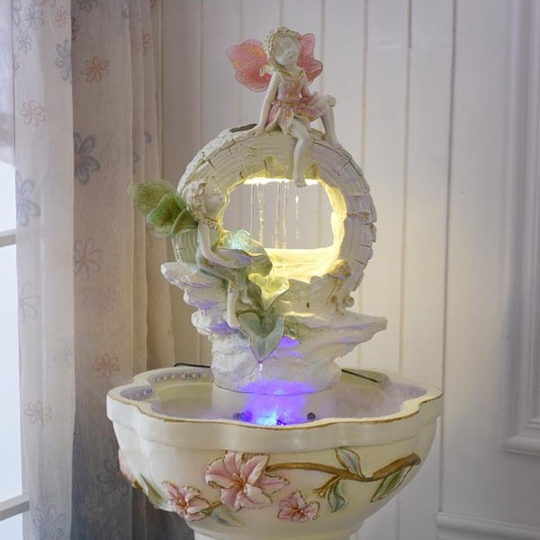5Cgo 550330725002 天使結婚禮物流水噴泉歐式擺件落地客廳家居裝飾品水景創意養魚缸結婚禮物喬遷送禮玄關擺設計 CHX85900