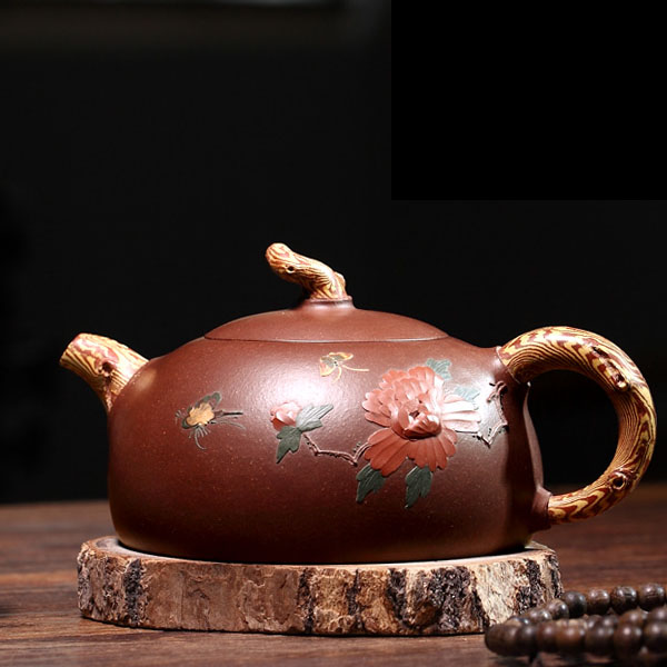 5Cgo 551072094626 紫砂名家藝師茶壺茶杯泡茶茶海茶玩功夫茶茶具陶順清純全手工紫砂壺茶壺紫泥半月 HJT08700