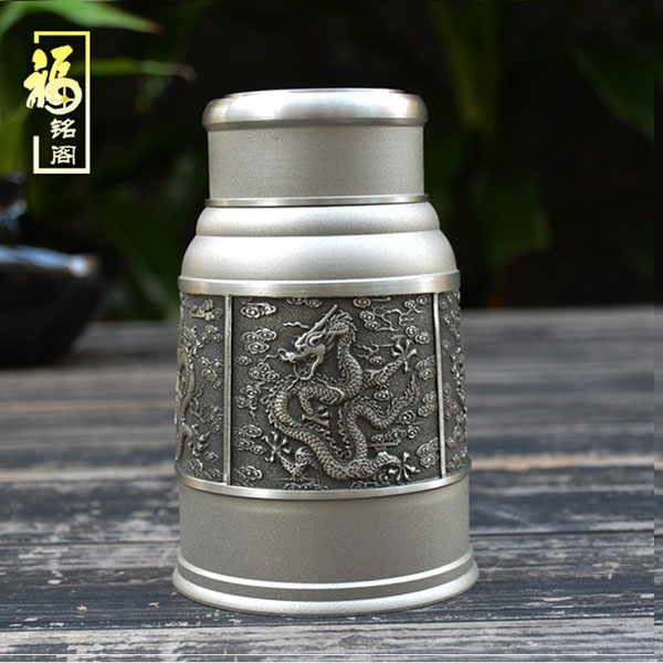 5Cgo 540265787903 純錫茶葉罐密封罐茶壺茶杯泡茶茶具茶海龍騰天下茶葉罐純錫錫罐商務茶具商務禮品  HJT81300