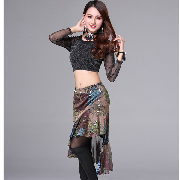 5Cgo 562928569081 成人肚肚皮舞服裝新款練功服套裝女成人長袖肚皮舞演出服魚尾裙套裝   GSX51100