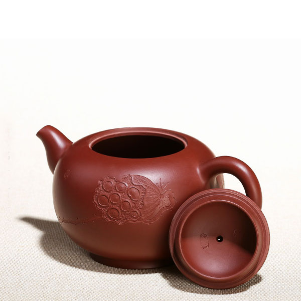 5Cgo 561555944814 壺尚妙品紫砂壺宜興茶壺茶杯泡茶茶海純全手工刻繪蓮蓬功夫泡茶壺圓珠壺茶具泡茶壺 HJT08300