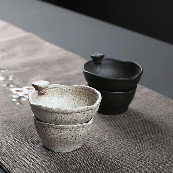 5Cgo 563631673742 粗陶整套茶漏網茶濾創意泡茶防燙茶葉過濾器黑白陶瓷功夫茶具配件 QYM53000