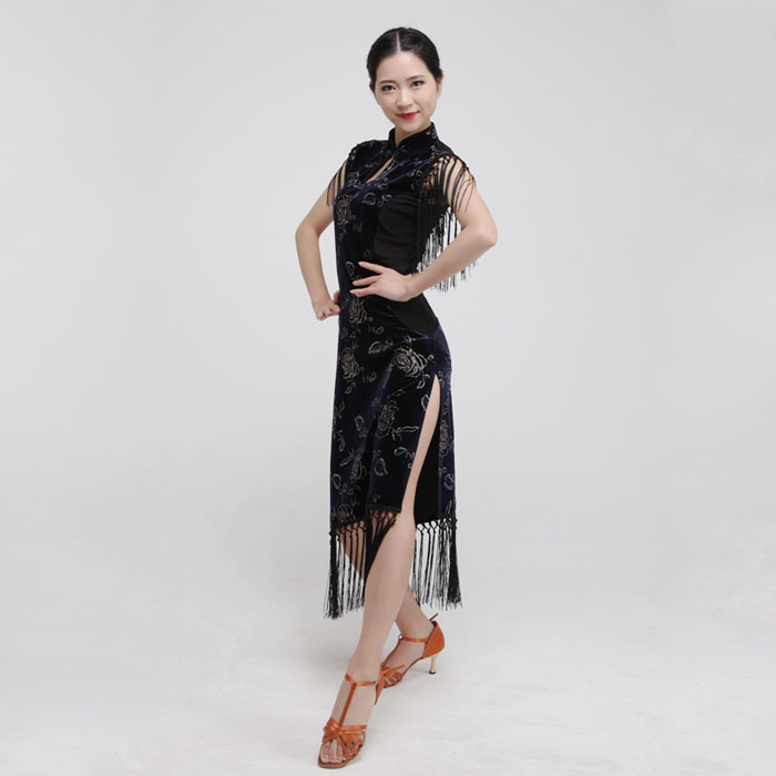 5Cgo 564076680946 美詩美童田慧中國風拉丁舞衣提花絲絨成人女練習表演服藝考服練功服ZQ00059 HJT27200