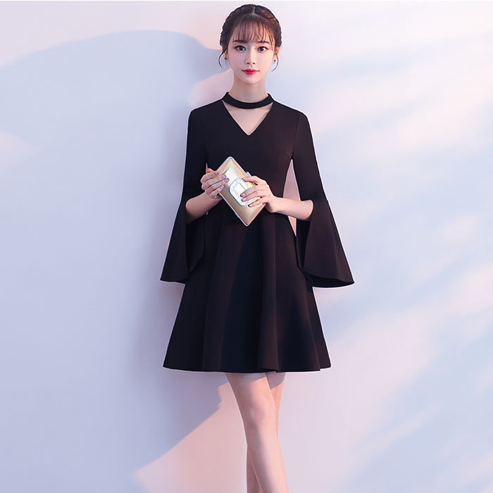 5Cgo 567951934622 新款春夏宴會舞會晚禮服新款夏季黑色短款顯瘦主持名媛洋裝小禮服晚會連衣裙女 HJT89100
