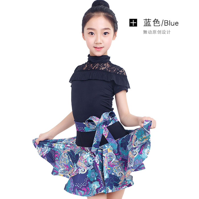 5Cgo 565474961364 新款夏季春夏新品兒童拉丁舞裙女孩蕾絲拉丁練功服舞衣表演服女童少兒演出服連體 HJT29000