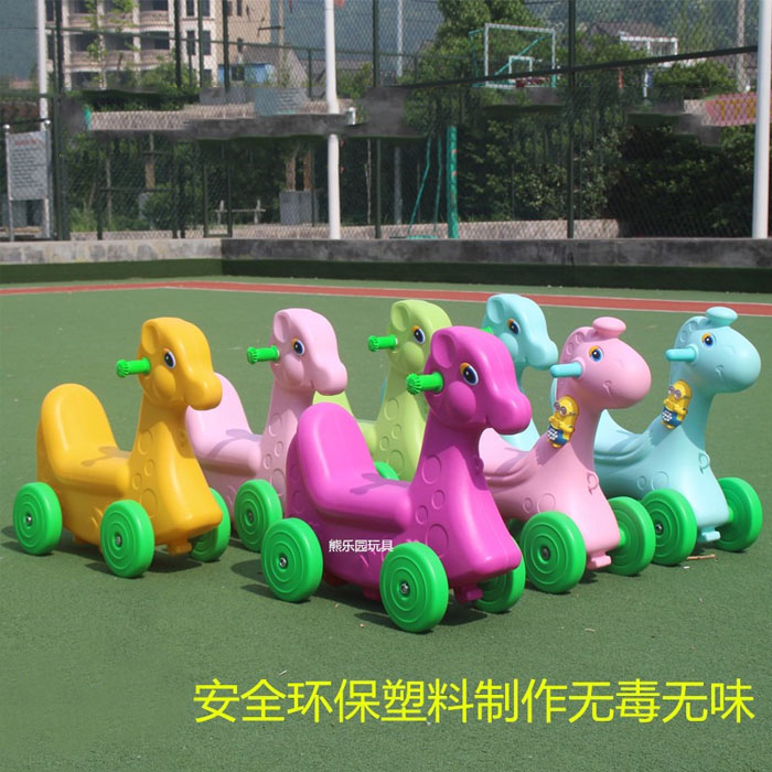5Cgo 569295954403 幼兒園托兒所早教園玩具車寶寶遊樂場兒童玩具溜溜四輪咪咪車家庭滑行小鹿動物滑滑車 HJT66000 