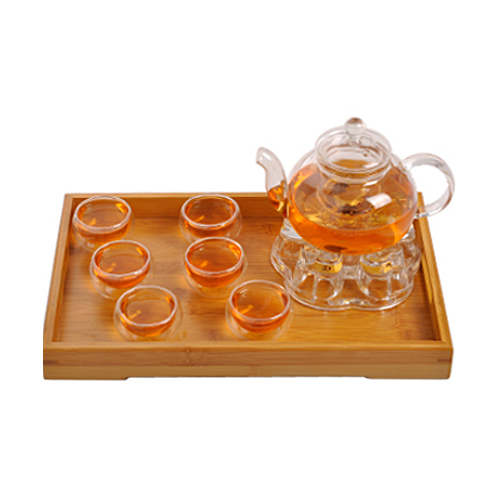 5Cgo 9059219530 耐高溫玻璃過濾功夫茶壺茶盤整套裝花草茶具 一壺一底座六杯一茶盤 SHM58000