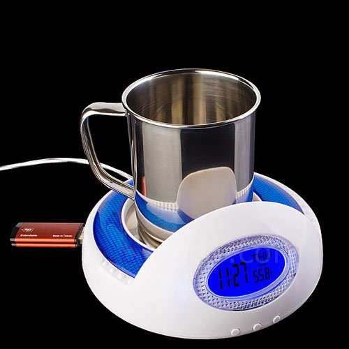 5Cgo 16164112386 四口HUB 保溫杯墊 電熱加熱杯墊 USB時鍾杯墊 SHM53000