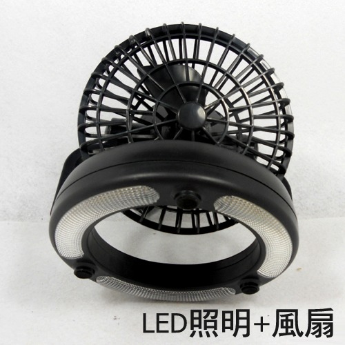 5Cgo 19990831734 多功能電風扇 LED露營燈 野營風扇 帳篷燈夏天出遊必備 晚間照明 電池供電 AGL05000