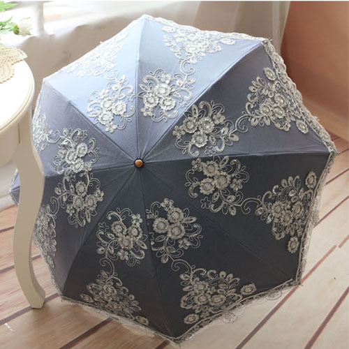 5Cgo 25316576160 黑膠傘刺繡傘包郵新款正品高檔防曬傘0透光降溫遮陽傘洋傘太陽傘 MIK98100