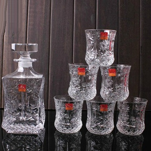 5Cgo 24814684634 水晶酒瓶 1酒壺6酒杯禮盒 遷居結婚禮物 奢華擺飾 洋酒 紅酒 威士忌 XO RCR AGL01300