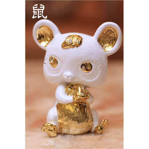  5Cgo 20616255068 十二生肖擺件 時尚創意家居裝飾工藝品可愛卡通擺設 結婚生日禮品 家居裝飾品 吉祥物 生肖鼠 LXM86100