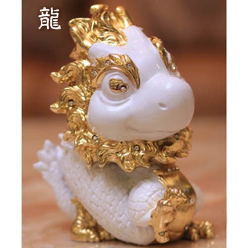 5Cgo 20616255068 十二生肖擺件 時尚創意家居裝飾工藝品可愛卡通擺設 結婚生日禮品 家居裝飾品 吉祥物 生肖龍 LXM86100