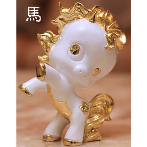 5Cgo 20616255068 十二生肖擺件 時尚創意家居裝飾工藝品可愛卡通擺設 結婚生日禮品 家居裝飾品 吉祥物 生肖馬 LXM86100