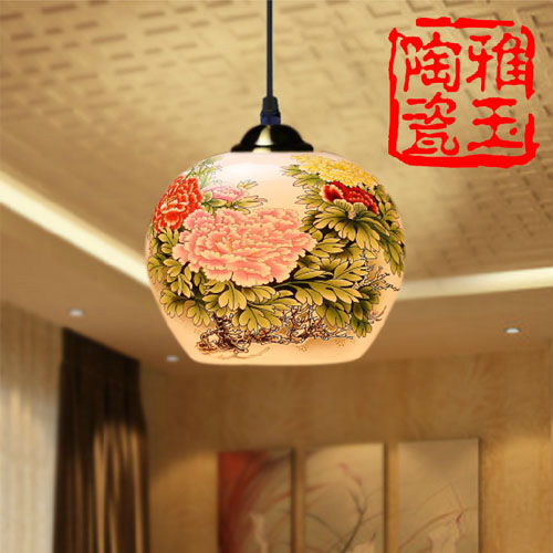 5Cgo 19630151587 復古中式燈客廳燈現代簡約酒吧吊燈中式陶瓷單頭吊燈現代創意吊燈 SHM04600