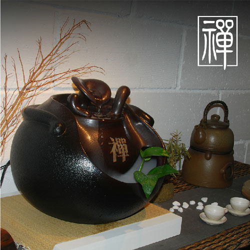 5Cgo 18359699588 高山流水 陶瓷風水擺件 工藝品擺設水景噴霧流水擺件禅 XXY45610 
