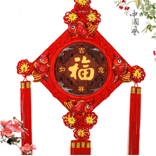 5Cgo   22512427356   中國結福字特大號家居挂件辟邪高檔桃木年貨中國結挂飾      XXY37200 