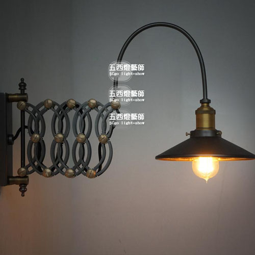 5Cgo 22790880680  Loft RH 復古北歐美式鄉村工業 伸縮剪刀貼鏡壁燈  SHM03600