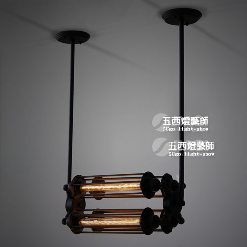 5Cgo 37597813381 美式個性藝術愛迪生燈泡復古吊燈餐廳咖啡廳吧台後現代半吸頂個性吊燈 SHM08800
