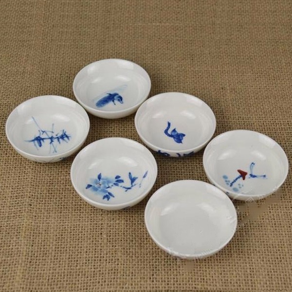 5Cgo 20205764091 青花瓷茶杯德化陶瓷釉下彩功夫茶具品茗杯禪意小杯 茶碗泡茶 六個杯 AGL03000