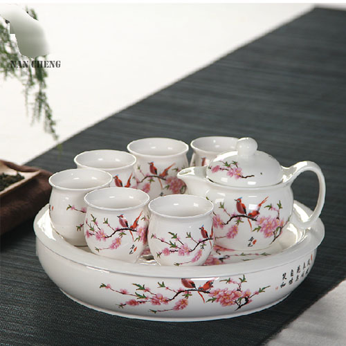 5Cgo 36547059134 雙層陶瓷功夫茶具套裝 整套茶具 功夫茶杯 泡茶杯套裝泡茶壺特價 SHM03100