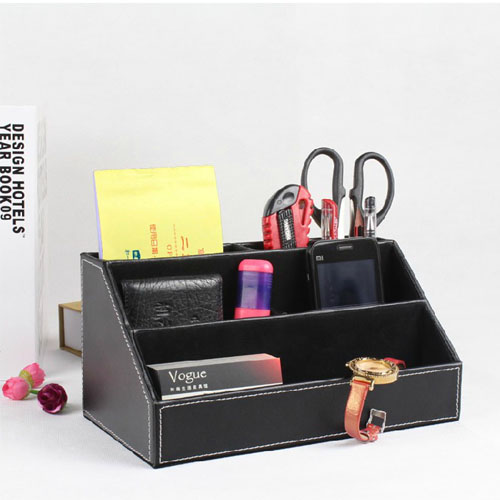 5Cgo 2337139142 高檔皮制筆筒 多功能 創意 時尚 韓國 辦公用品 收納 木 ZYH64000