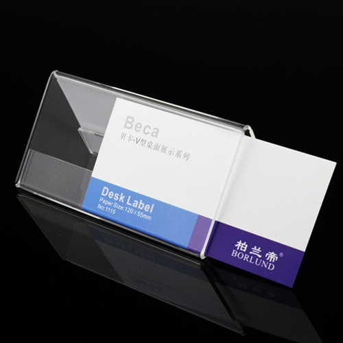 5Cgo 15792893901桌牌桌簽 亞克力台牌台卡 三角會議牌席位牌 1111紙尺寸200*100mm（10個裝）    ZYH37000