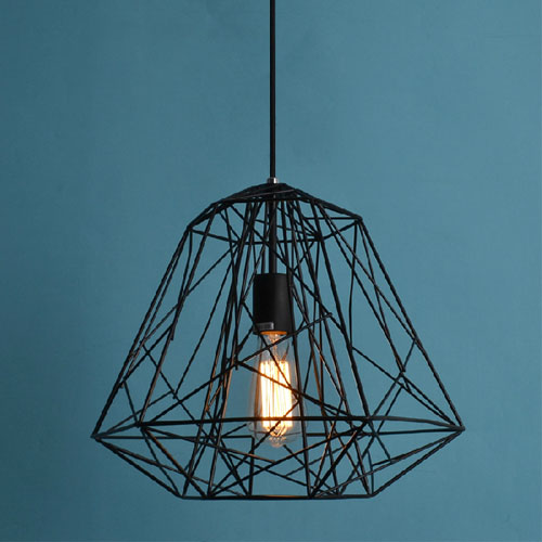 5Cgo 20537247375  北歐宜家工業風 Hive pendant 鐵藝鑽石鐵籠吊燈  SHM94100