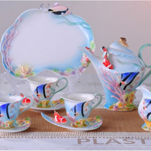 5Cgo 9621934254 生日結婚禮品實用 時尚品味歐式陶瓷咖啡杯子套裝  海脈良緣 高檔禮品 CHX49700