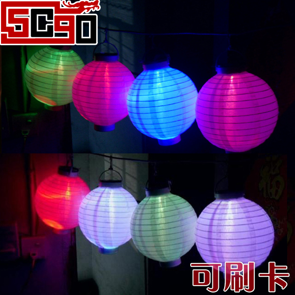 5Cgo 光控 太陽能燈籠 喜慶燈籠 新年春節佈置 懷舊餐廳 LED 燈 玫瑰色 8色一組 P631000