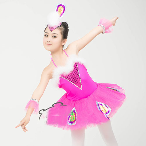 5Cgo 38759078568 兒童孔雀服天鵝湖演出服女童芭蕾舞裙六一表演服幼兒芭蕾舞蹈裙 ZXJ87000