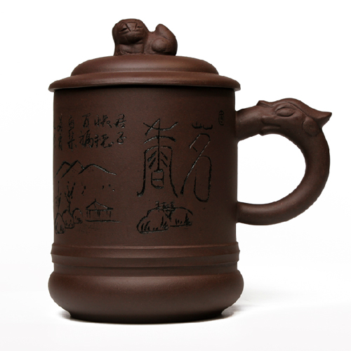 5cgo 37311250429 紫砂杯紫泥手工茗香紫砂杯紫砂茶杯蓋杯子  ZYH08000