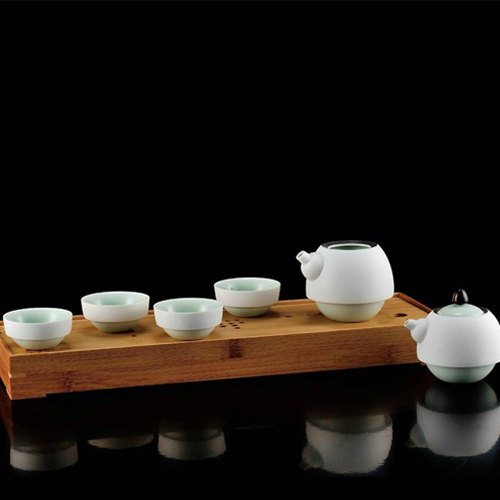 5cgo 39027173667 玉青瓷陶瓷茶具茶杯茶壺木茶盤 整套功夫茶具套   ZYH95310